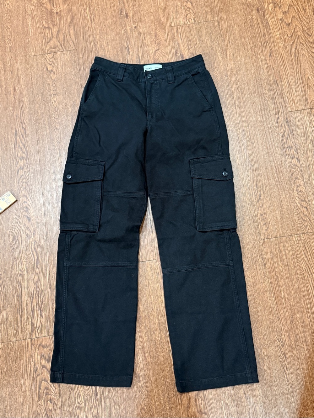 Aritzia TNA Black Wide-Leg Cargo Jeans